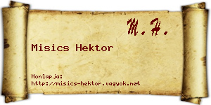 Misics Hektor névjegykártya